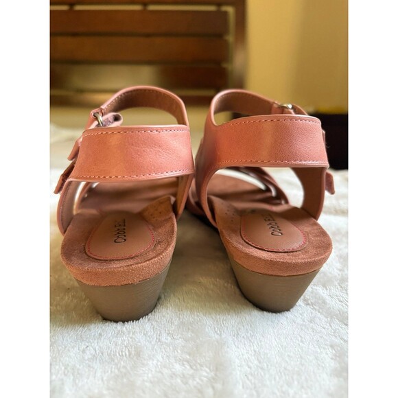 NEW Cobb Hill Helin Dusty Rose Strappy Leather Wedge Sandal, Size 8 - Picture 7 of 7